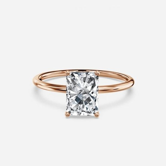 Bdaya Radiant Solitaire Engagement Ring 14K / 18K Solid Gold