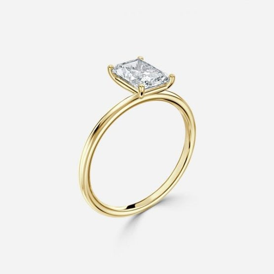 Bdaya Radiant Solitaire Engagement Ring 14K / 18K Solid Gold