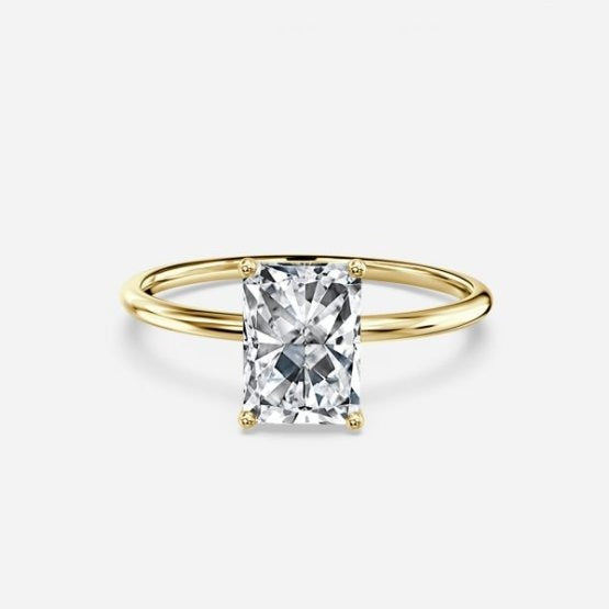 Bdaya Radiant Solitaire Engagement Ring 14K / 18K Solid Gold