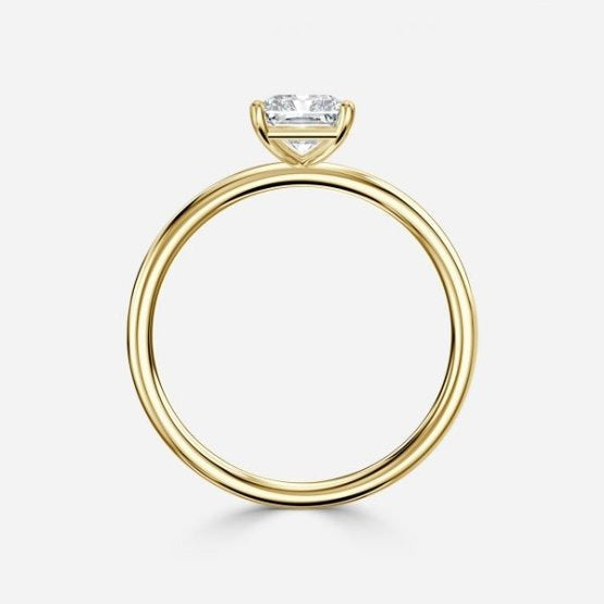 Bdaya Radiant Solitaire Engagement Ring 14K / 18K Solid Gold