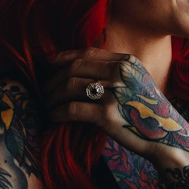 The Octa Black and White Diamond Ring 14k Black Gold Band - Blackdiamond