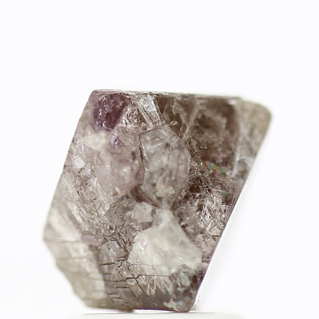 2.56 Carat Raw Uncut Diamond Octahedron Pink Purple Diamond 7.85 MM - Blackdiamond