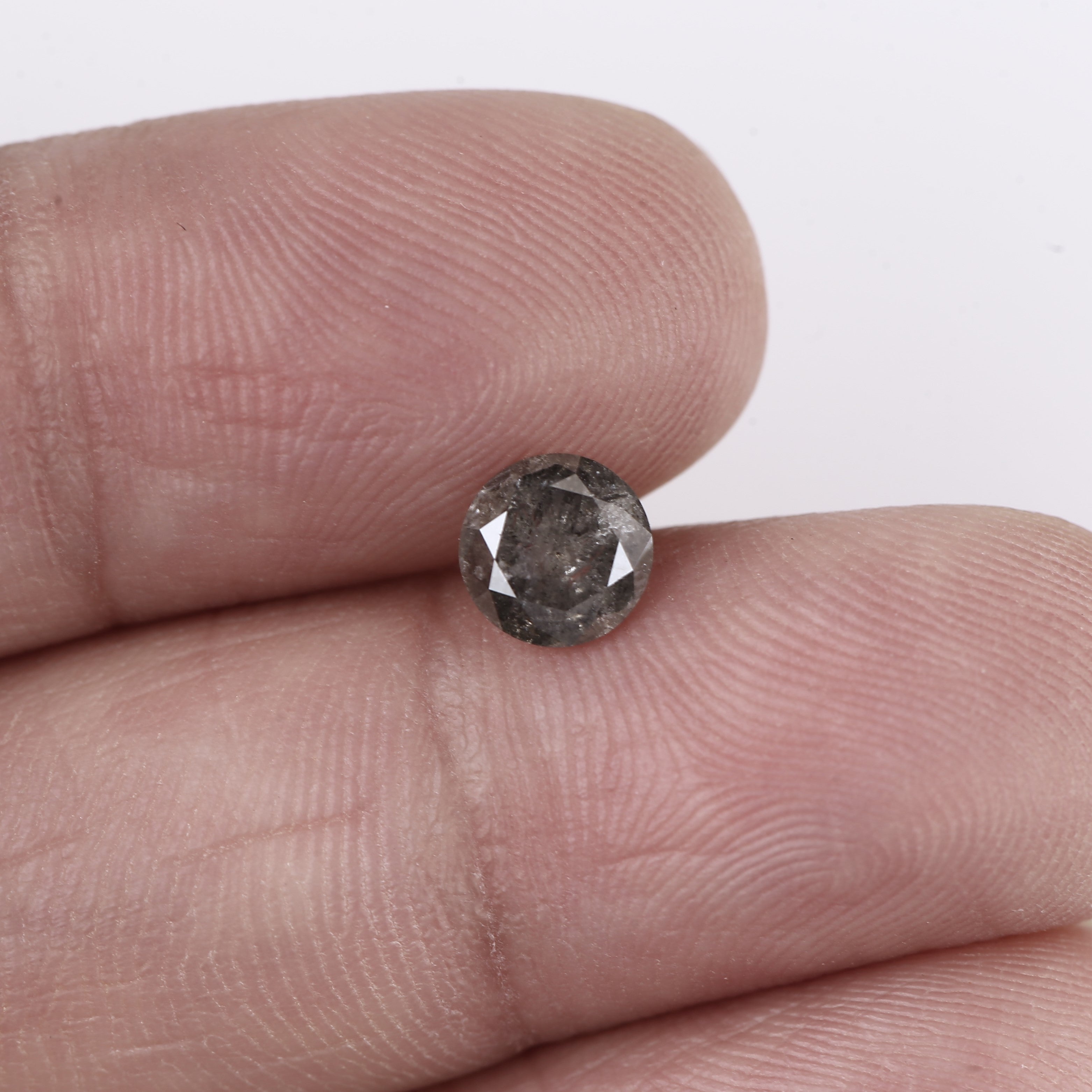 fancy gray salt and pepper diamond  5.9 mm