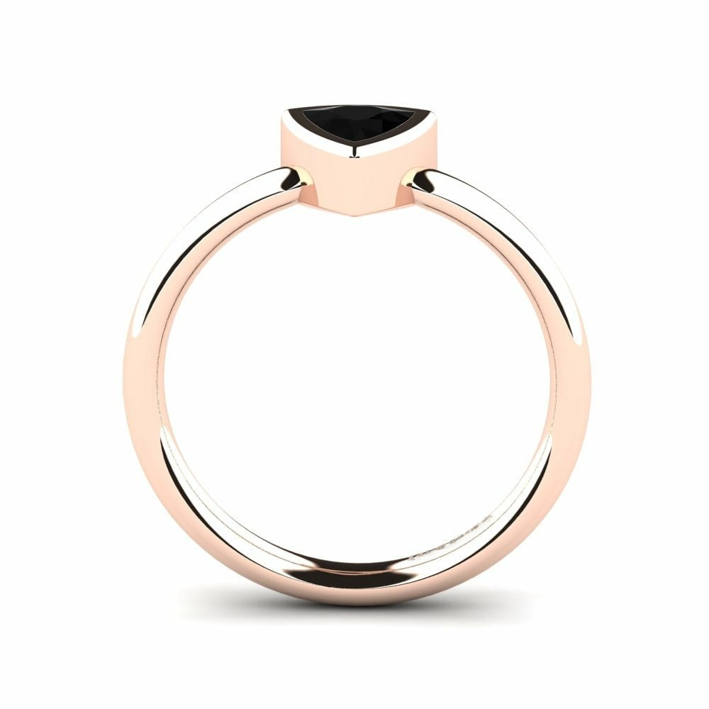 0.50 Carat Trillion Cut Bezel Black Diamond Engagement Ring
