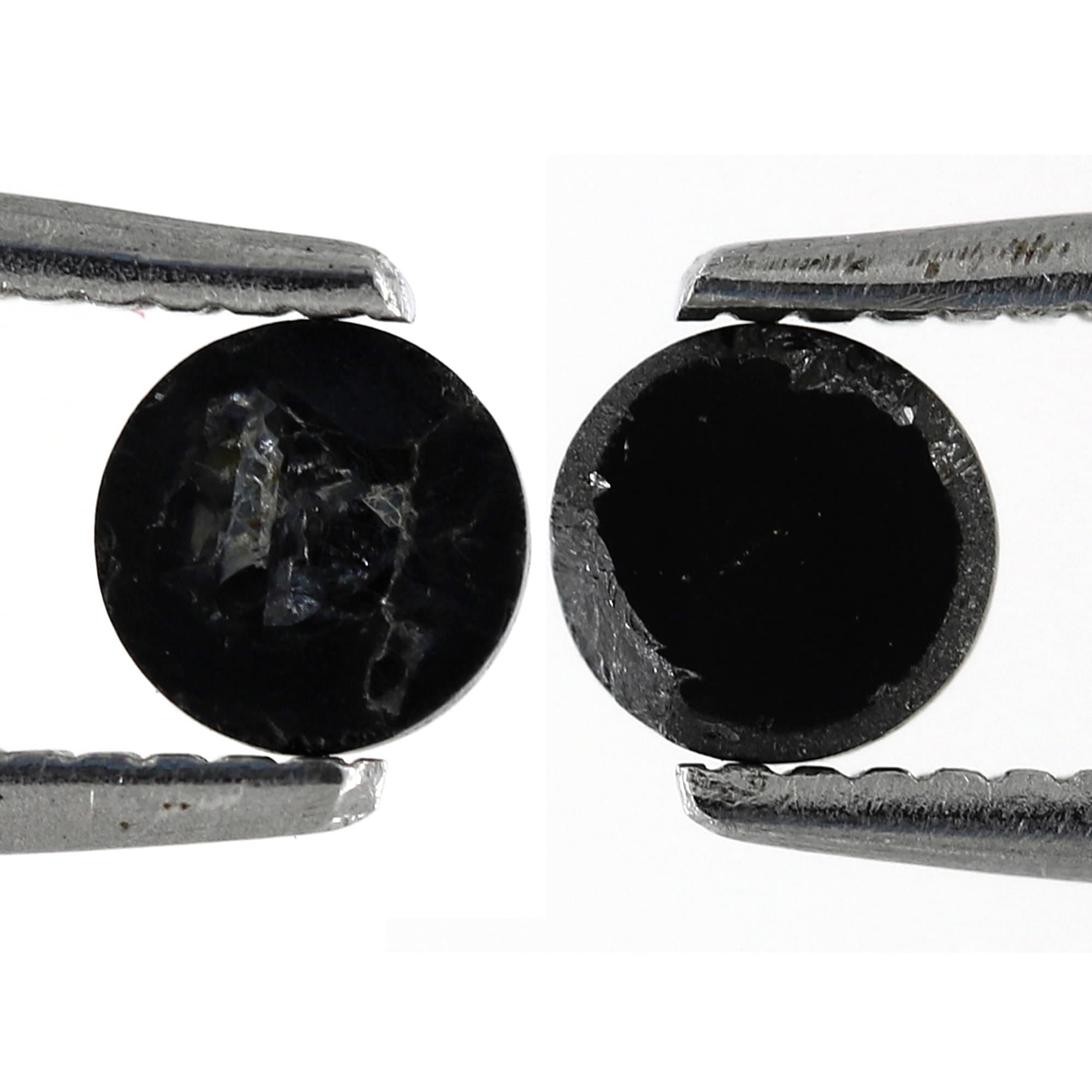 0.61 Carat Round Rose Cut Fancy Black Diamond Pair For Solitaire Diamond Earrings - Blackdiamond