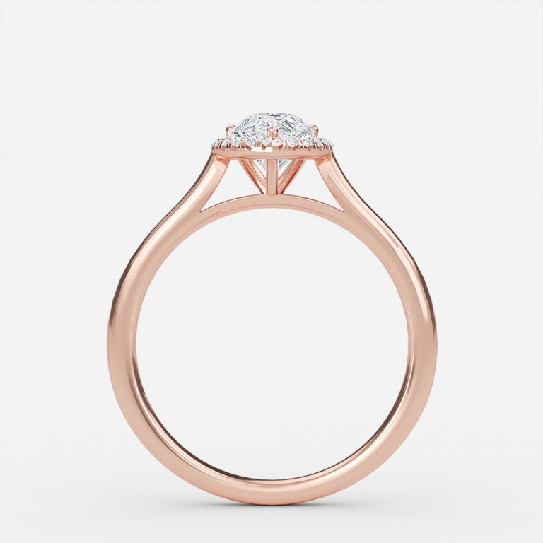 Kevi Pear Halo Engagement Ring 14K / 18K Solid Gold