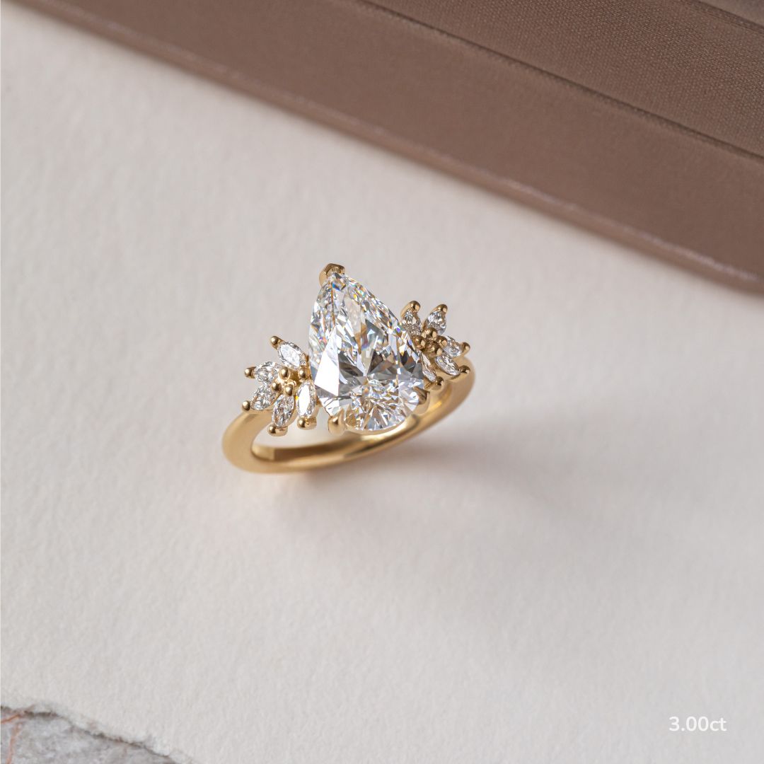 Pear 1 Carat Lab Grown Diamond Ring IGI Certified Isabella
