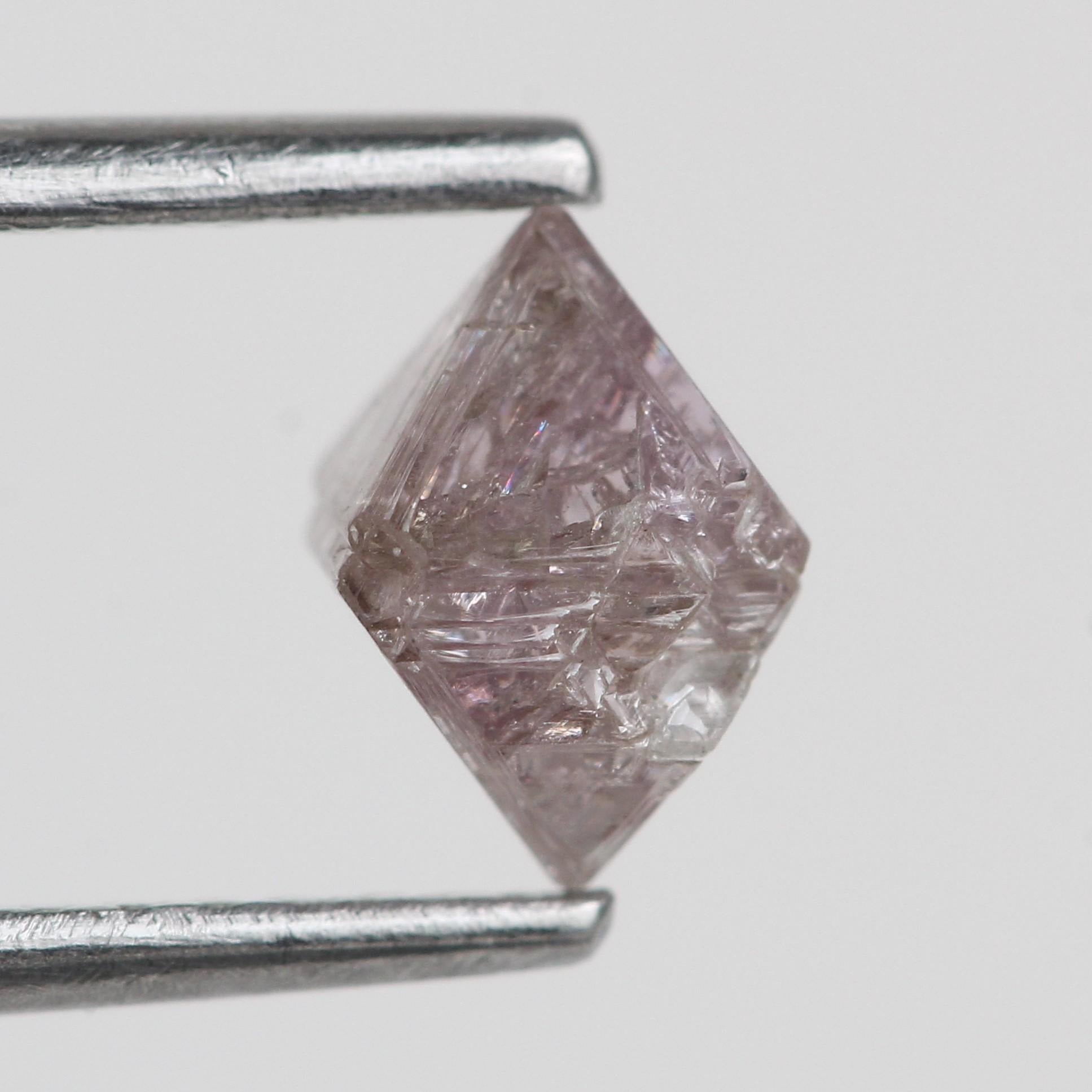0.98 Carat Natural Rough Octahedron Fancy Purple Pink Raw Uncut Diamond 4.9 MM