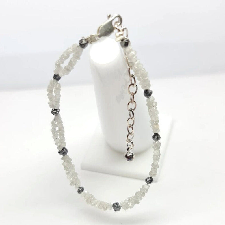 rough black white diamond bracelets