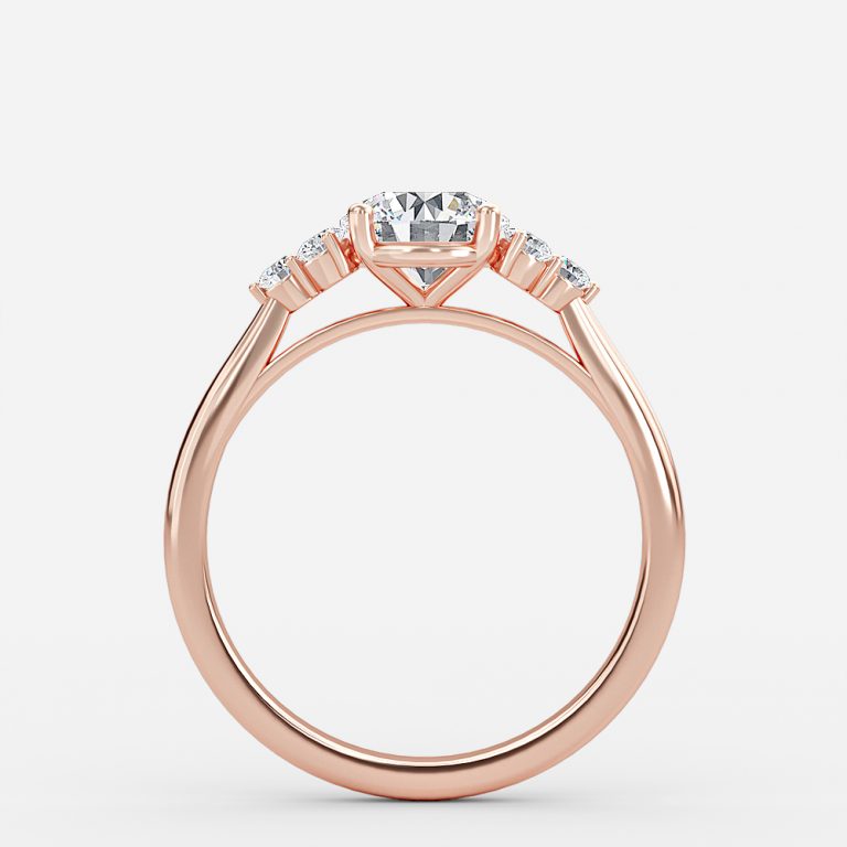 Nika Round Cluster Engagement Ring 14K / 18K Solid Gold