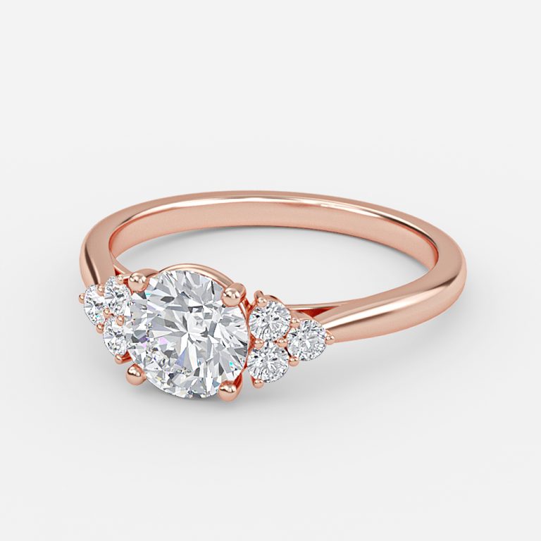 Nika Round Cluster Engagement Ring 14K / 18K Solid Gold