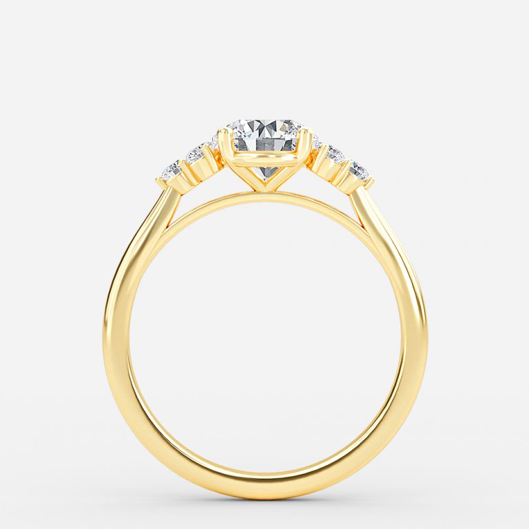 Nika Round Cluster Engagement Ring 14K / 18K Solid Gold