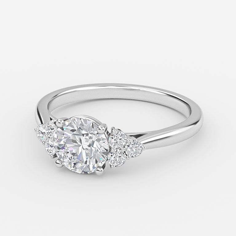 Nika Round Cluster Engagement Ring 14K / 18K Solid Gold