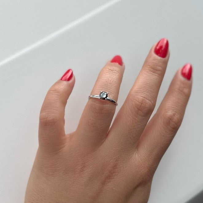 0.50 Carat Solitaire Round Cut Black Diamond 14K Rose Gold Engagement Ring - Blackdiamond