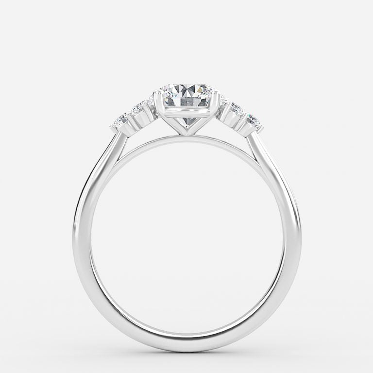 Nika Round Cluster Engagement Ring 14K / 18K Solid Gold