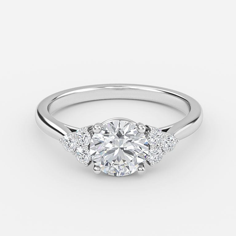 Nika Round Cluster Engagement Ring 14K / 18K Solid Gold