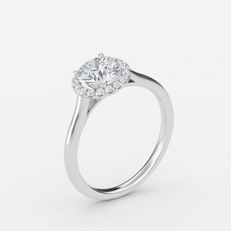 Kevi Round Halo Engagement Ring 14K / 18K Solid Gold