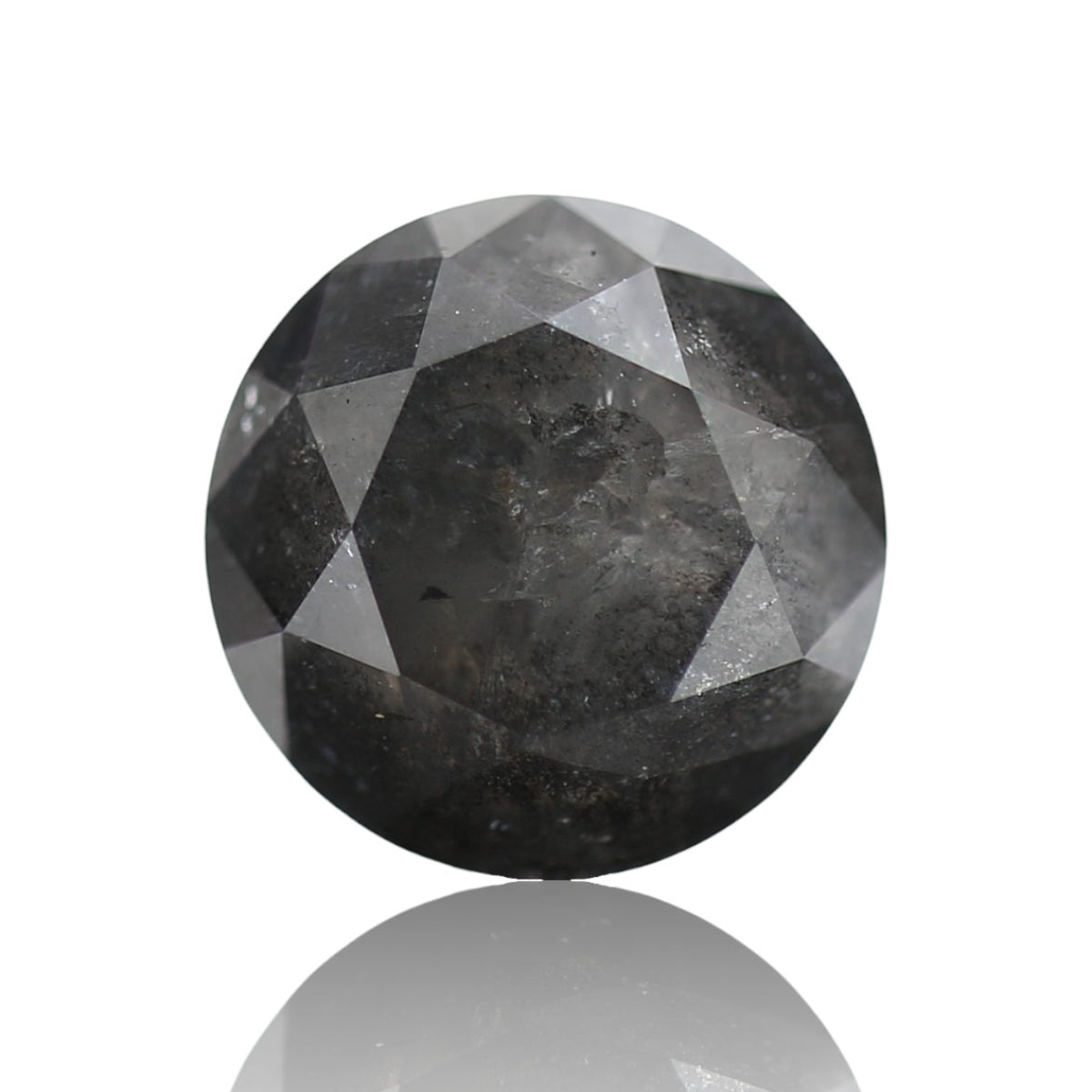 3 Carat Natural Fancy Gray Round Loose Salt and Pepper Diamond 8.3 MM