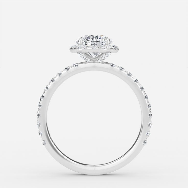 Killian Round Halo Engagement Ring 14K / 18K Solid Gold