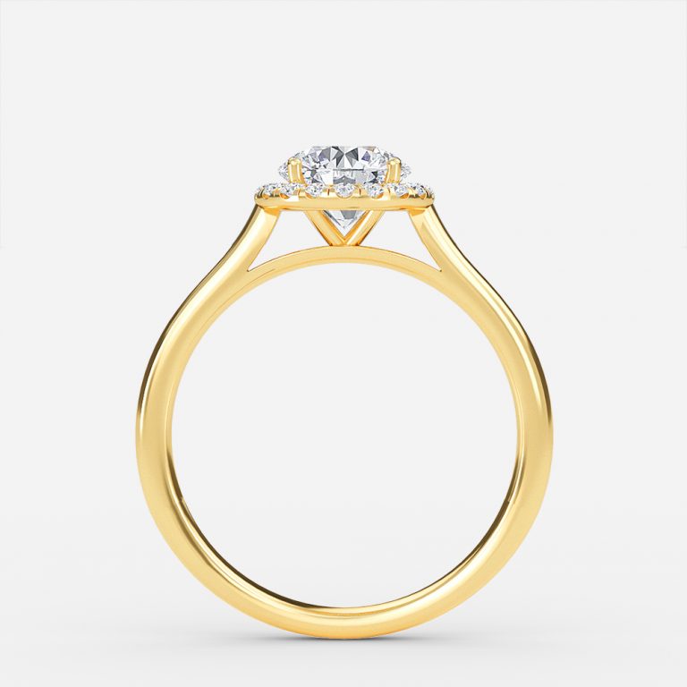 Kevi Round Halo Engagement Ring 14K / 18K Solid Gold