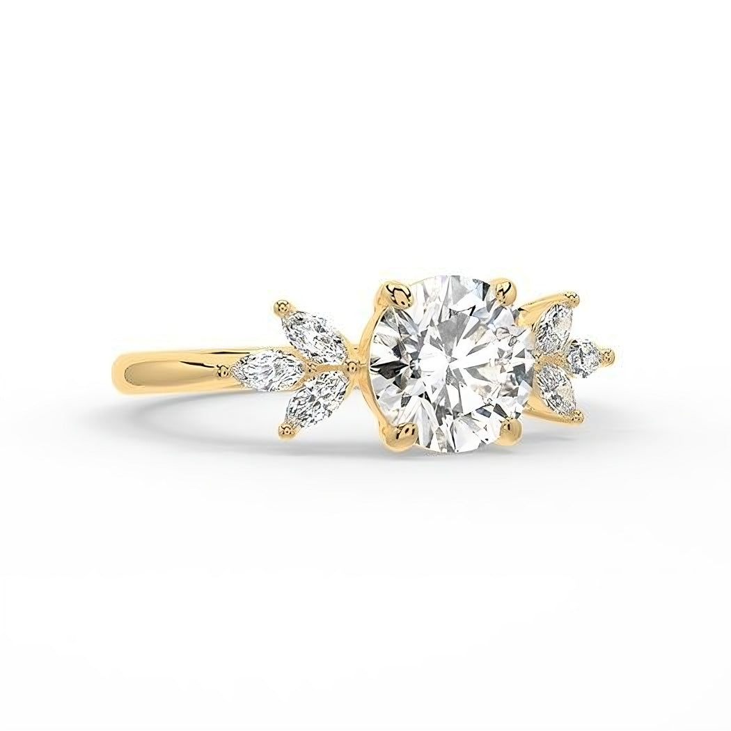 18k Yellow Gold 1ct D VVS1 Round Engagement Ring Gabriella