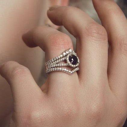 The Lana Black and White Diamond Ring - Blackdiamond
