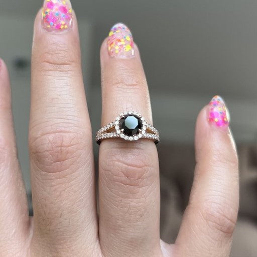 The Lana Black and White Diamond Ring In 14k Black Gold - Blackdiamond