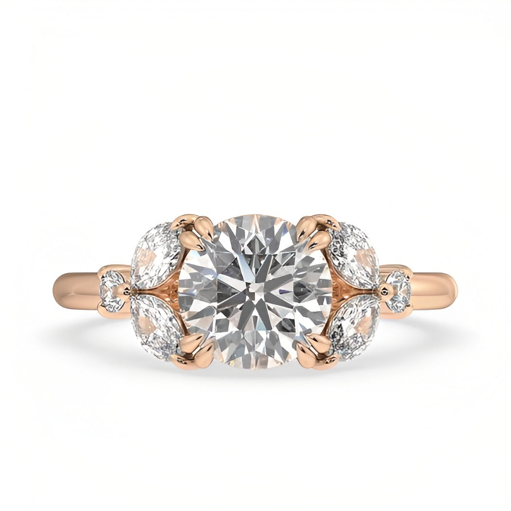 18k Rose Gold 1ct D VVS1 Round Engagement Ring Alexandra