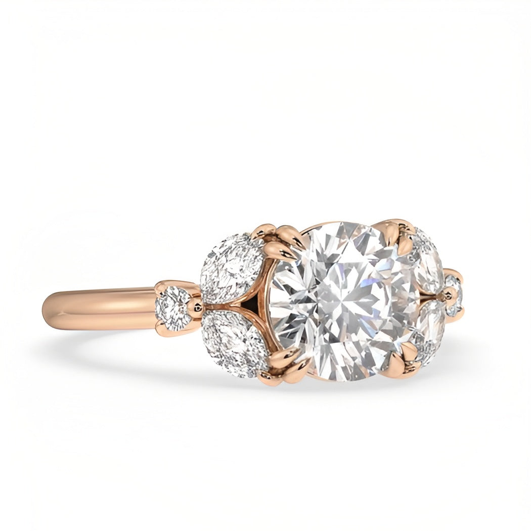 18k Rose Gold 1ct D VVS1 Round Engagement Ring Alexandra