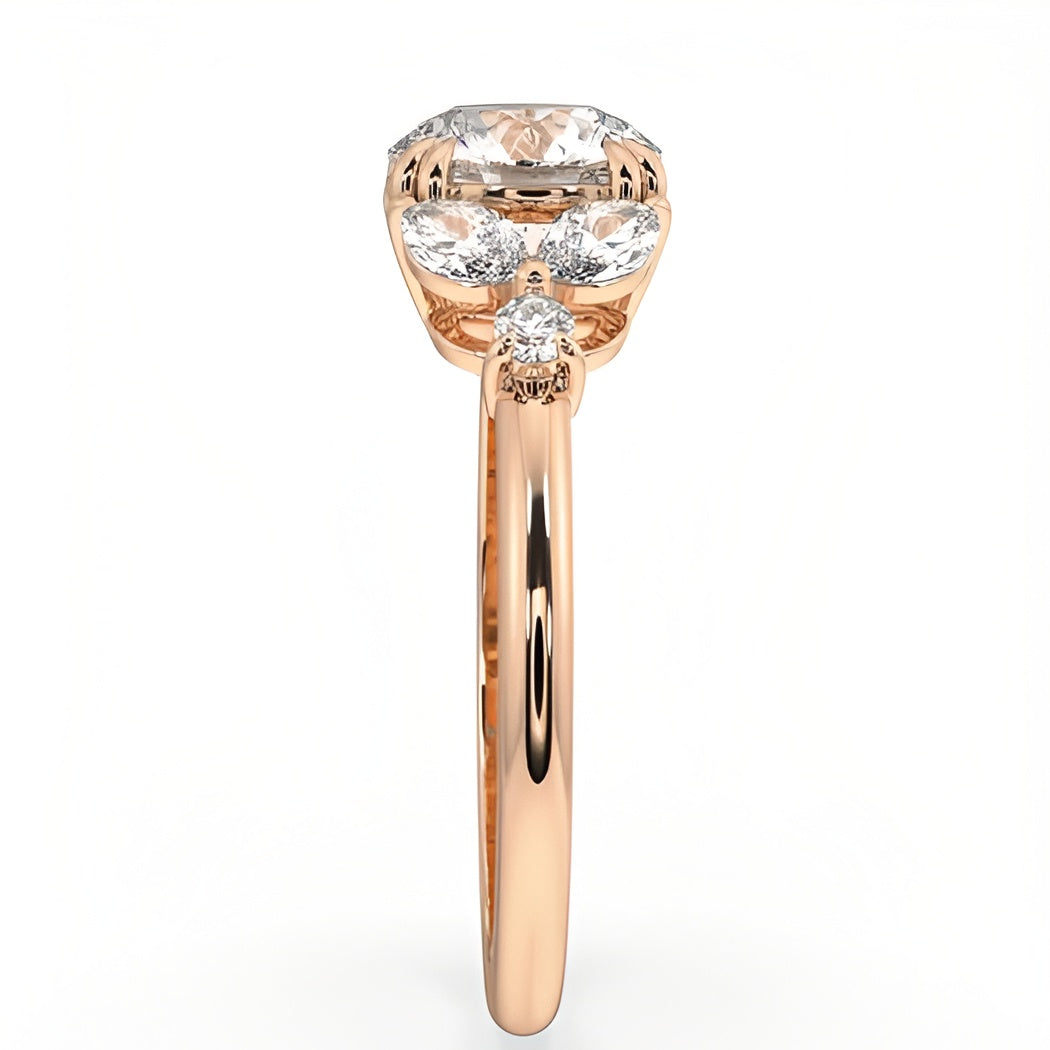 18k Rose Gold 1ct D VVS1 Round Engagement Ring Alexandra