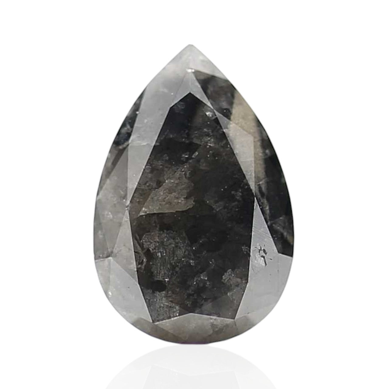 1.69 Carat Gray Natural Brilliant Pear Cut Diamond For Ring - USA