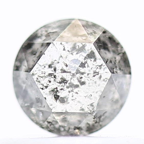 0.52 Carat 4.5 MM Natural Fancy Gray Rose Cut Salt and Pepper Diamond - Blackdiamond