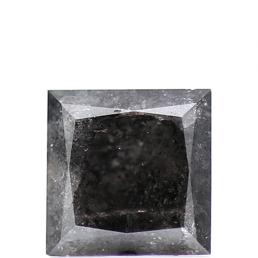 1.13 tcw 5.20 MM Natural Fancy Gray Princess Salt Pepper Diamond - Blackdiamond