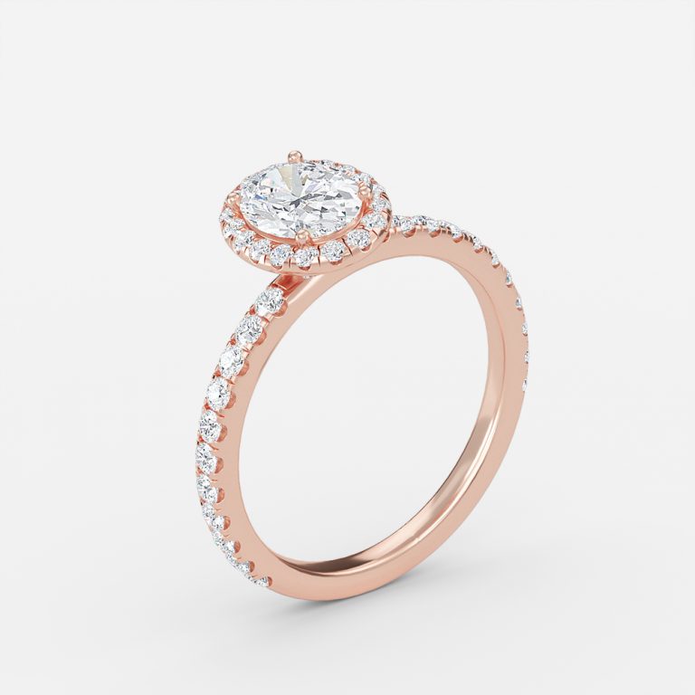 Killian Oval Halo Engagement Ring 14K / 18K Solid Gold