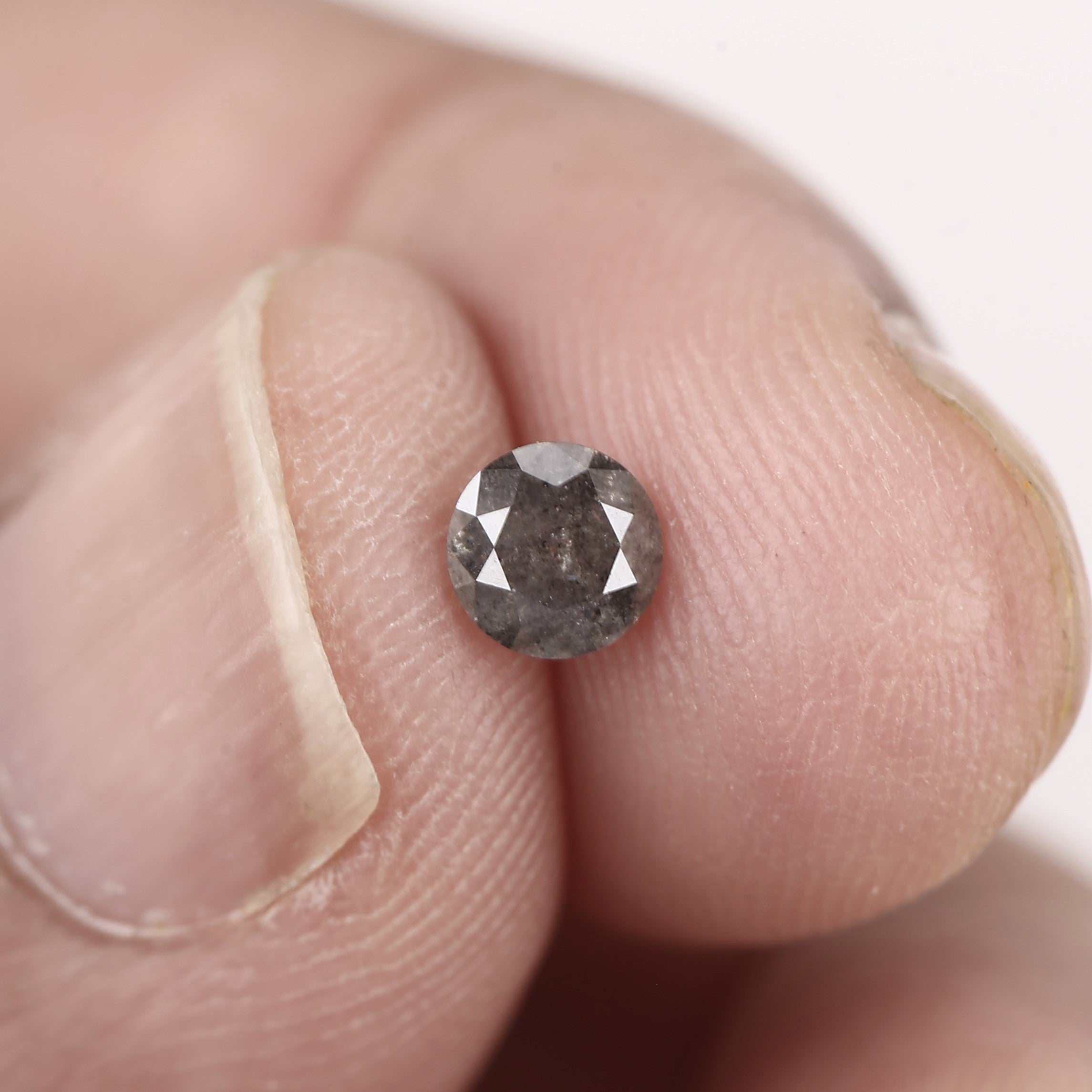 real gray Round Loose Salt and Pepper Diamond 4.3 MM