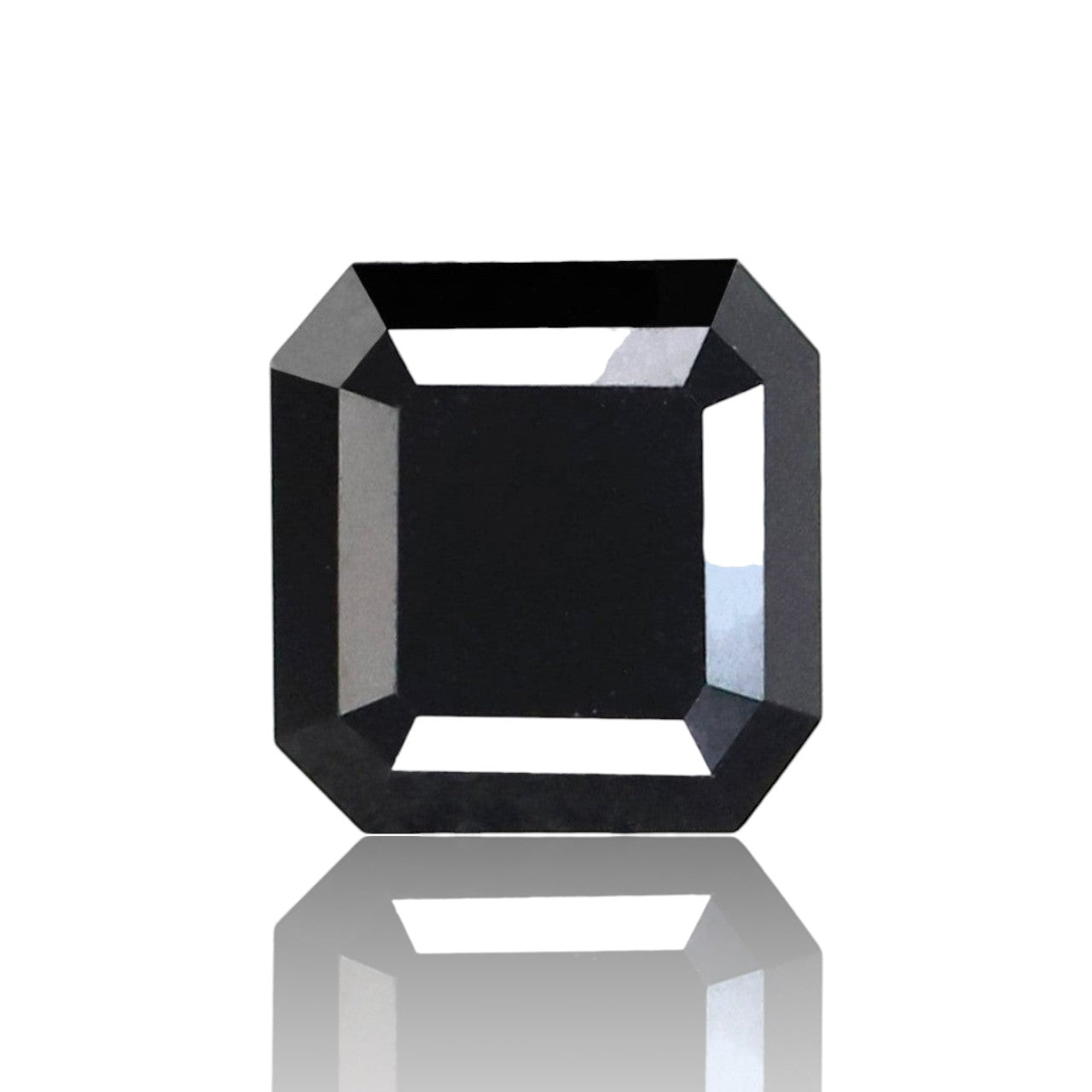 1.40 Carat Natural Diamond 6 MM Black Emerald Square Shape Emerald Cut Ring Black Emerald Necklace