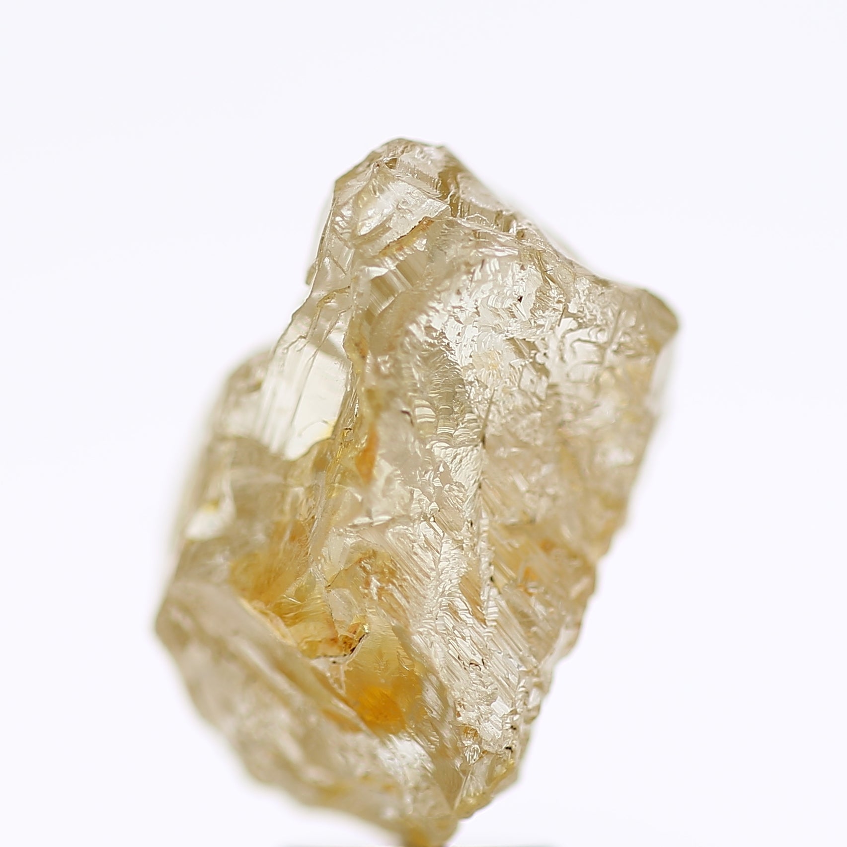 6.73 Carat Natural Fancy Yellow Champagne Rough Diamond 13 MM