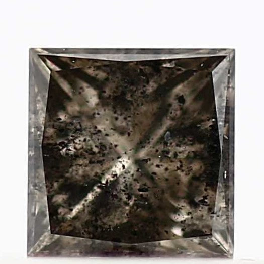 0.45 Carat 4 MM Natural Brown Princess Cut Salt and Pepper Diamond - Blackdiamond