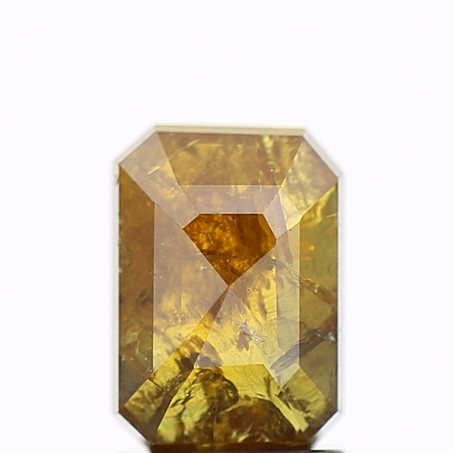 1.39 Carat Natural Yellow Emerald Salt and Pepper Diamond 7.9 MM