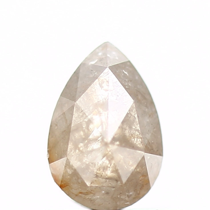 0.41 Carat Natural Pear Rose Cut Salt and Pepper Diamond SDM295