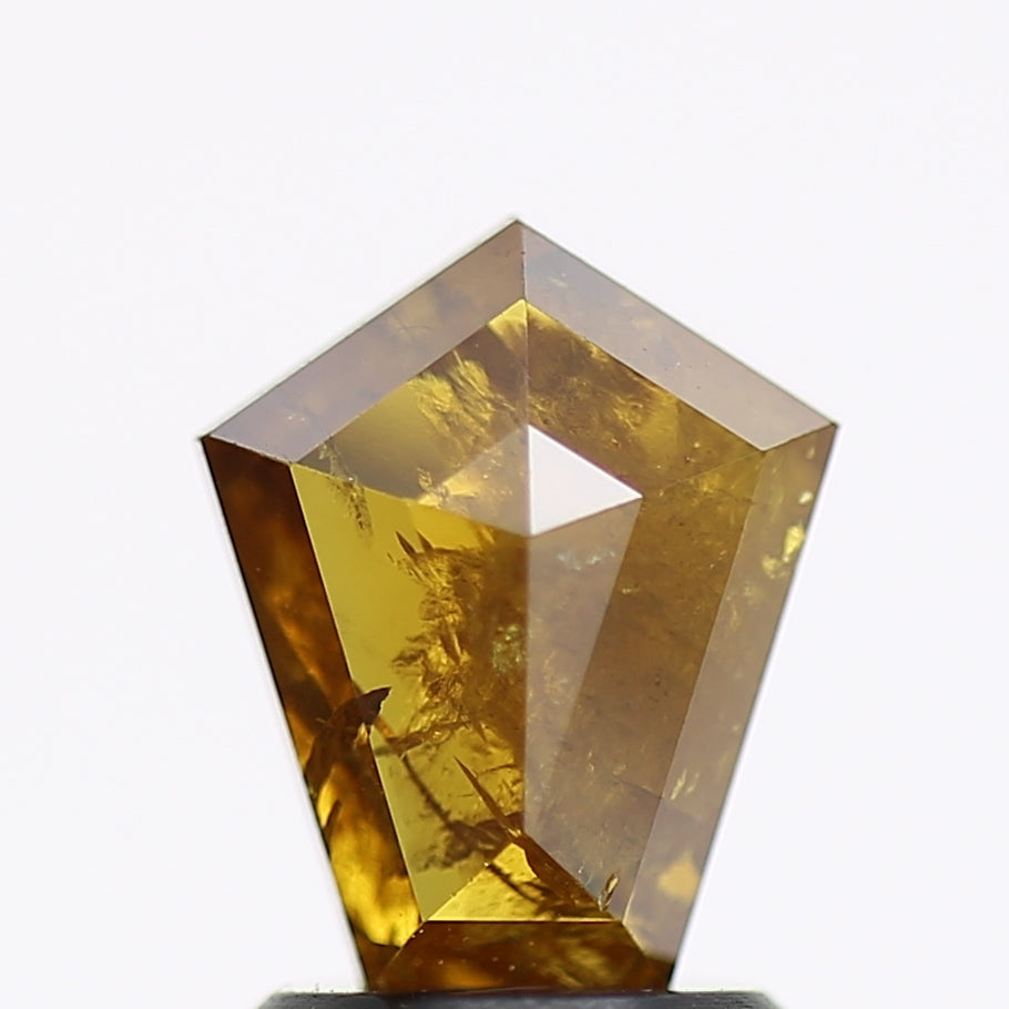 1.53 Carat Natural Fancy Yellow Kite Salt and Pepper Diamond 8.4 MM