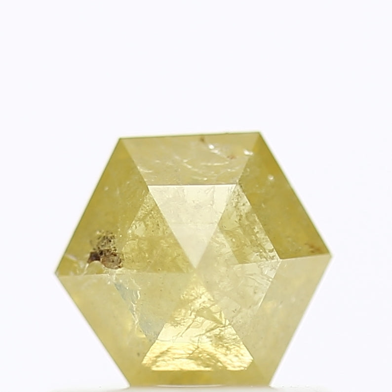 0.46 Carat Natural Yellow Hexagon Salt And Pepper Diamond 5.60 MM