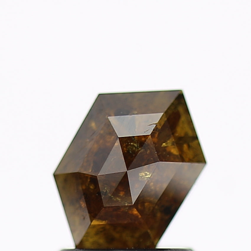 1.31 Carat Fancy Brown Hexagon Salt and Pepper Diamond 7.8 MM