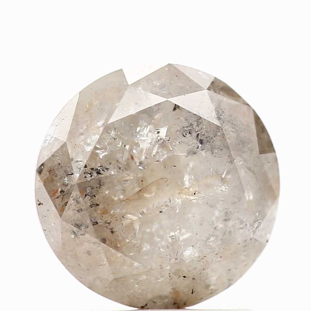 1.89 Carat Natural Fancy Brown Round Salt and Pepper Diamond 7.5 MM - Blackdiamond