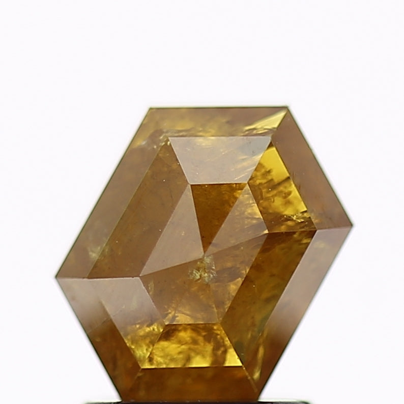 1.65 Carat Fancy Yellow Hexagon Salt and Pepper Diamond 8.1 MM