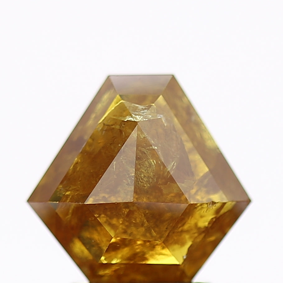 2 Carat Shield Salt and Pepper Diamond Natural Yellow Brown 8.12 MM