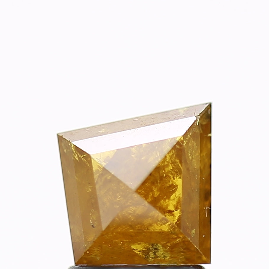 1.44 Carat Natural Fancy Yellow Kite Salt and Pepper Diamond 8.7 MM