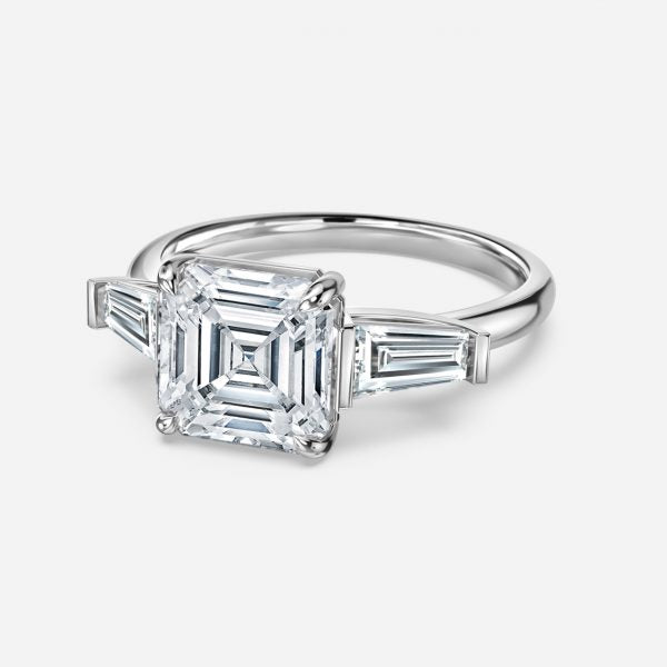 Jeraldine Asscher Three Stone Engagement Ring 14K / 18K Solid Gold