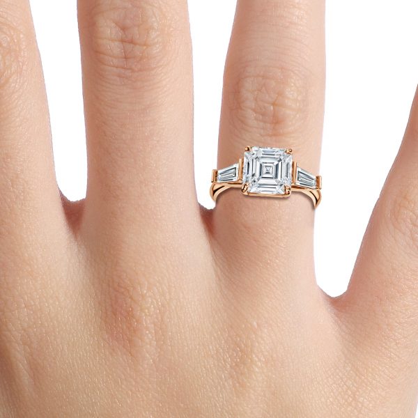 Jeraldine Asscher Three Stone Engagement Ring 14K / 18K Solid Gold