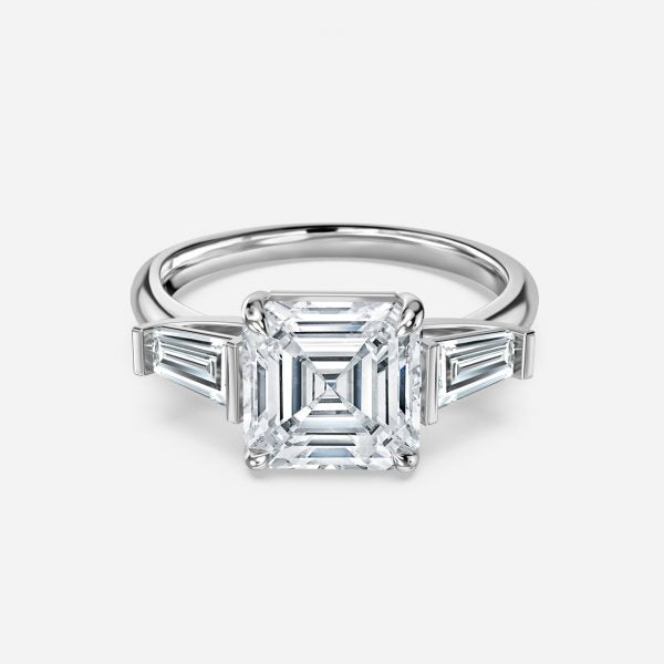 Jeraldine Asscher Three Stone Engagement Ring 14K / 18K Solid Gold